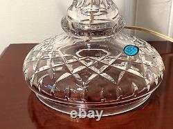 New! Vintage WATERFORD CRYSTAL 17 Tall 2-Piece Electric Hurricane Lamp IRELAND