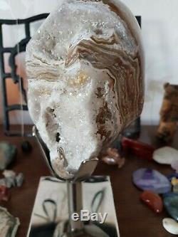 OCEAN JASPER 2 kilos Statement Piece On a Silver Stand 20cm tall