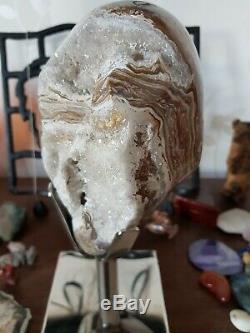 OCEAN JASPER 2 kilos Statement Piece On a Silver Stand 20cm tall