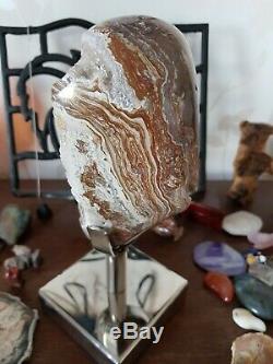 OCEAN JASPER 2 kilos Statement Piece On a Silver Stand 20cm tall