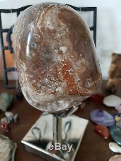 OCEAN JASPER 2 kilos Statement Piece On a Silver Stand 20cm tall