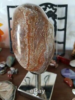 OCEAN JASPER 2 kilos Statement Piece On a Silver Stand 20cm tall