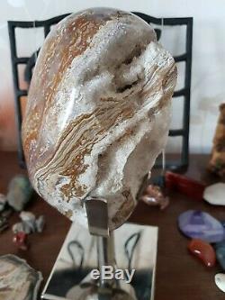 OCEAN JASPER 2 kilos Statement Piece On a Silver Stand 20cm tall