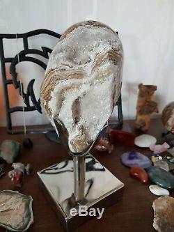 OCEAN JASPER 2 kilos Statement Piece On a Silver Stand 20cm tall