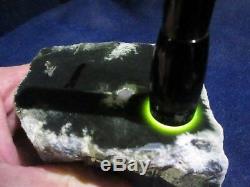 OLIVE NEPHRITE / JADE with QUARTZ CRYSTALS 2.3 LBS WYOMING ROUGH CUT PIECES