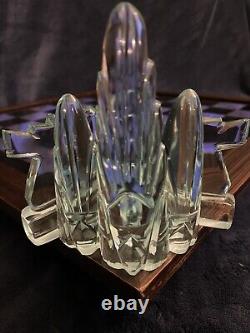 Obsidian Black & Rock Crystal Aztec Chess Set Blue Morpho Butterfly Board 4.5K