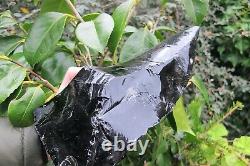 Obsidian crystal Tower Black Protection Glass Natural piece Mexico lava 2.329 K