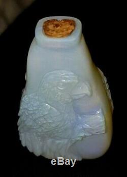 Opal Scent Bottle Natural Opal Large piece carved with eagles 3 dimension