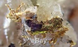 Or natif dans quartz La gardette Isère France. Pièce de 5 cm