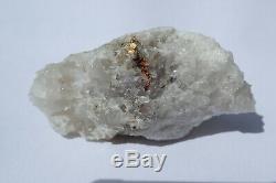 Or natif dans quartz La gardette Isère France. Pièce de 5 cm