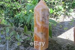 Orange Calcite Crystal Obelisk healing Natural Reiki Piece Statue Large 2.2 K