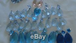 Over 40 Piece Crystal Drops All For Chandelier Turquoise Blue & More