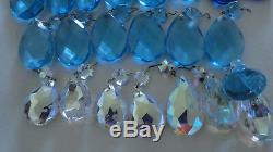 Over 40 Piece Crystal Drops All For Chandelier Turquoise Blue & More