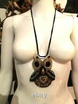Owl pendant crystal necklace wicca talisman rare magic amulets charm wisdom luck