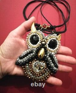 Owl pendant crystal necklace wicca talisman rare magic amulets charm wisdom luck