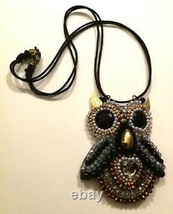 Owl pendant crystal necklace wicca talisman rare magic amulets charm wisdom luck