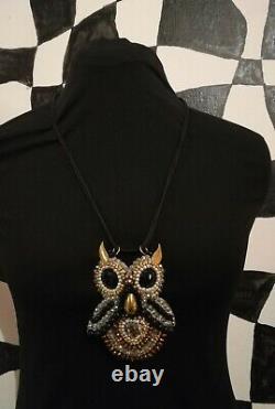 Owl pendant crystal necklace wicca talisman rare magic amulets charm wisdom luck