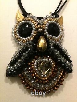 Owl pendant crystal necklace wicca talisman rare magic amulets charm wisdom luck