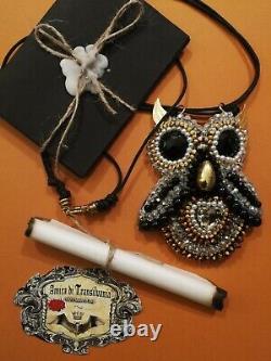 Owl pendant crystal necklace wicca talisman rare magic amulets charm wisdom luck