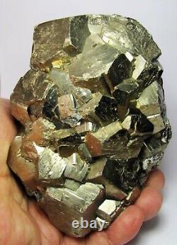 PYRITE BRILLIANT PENTADODECAHEDRAL CRYSTALS on MATRIX from PERU. MASTER PIECE