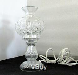 Pair Vintage Waterford Crystal Lismore 2 Piece Electric Hurricane Table Lamps