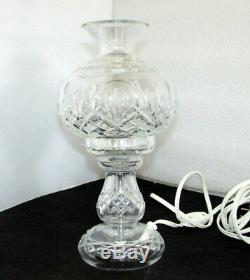 Pair Vintage Waterford Crystal Lismore 2 Piece Electric Hurricane Table Lamps