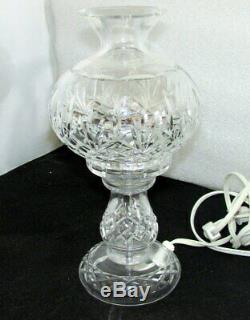 Pair Vintage Waterford Crystal Lismore 2 Piece Electric Hurricane Table Lamps