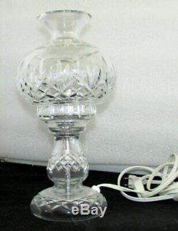 Pair Vintage Waterford Crystal Lismore 2 Piece Electric Hurricane Table Lamps
