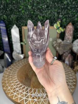 Pastel Fluorite Dragon Head Crystal Carvings, Statement Piece