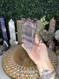 Pastel Fluorite Dragon Head Crystal Carvings, Statement Piece