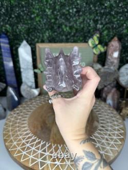 Pastel Fluorite Dragon Head Crystal Carvings, Statement Piece
