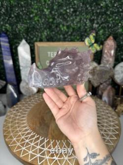 Pastel Fluorite Dragon Head Crystal Carvings, Statement Piece
