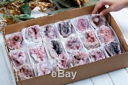 Pink Amethyst Geode Lot Of 18 Pieces From Neuquen Argentina