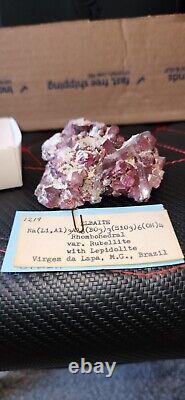 Pink Tourmaline Crystal Cluster Natural Brazil Franklin Mineral Museum Piece