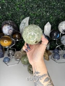 Prehnite Sphere 164 Crystal Spheres, Statement Piece