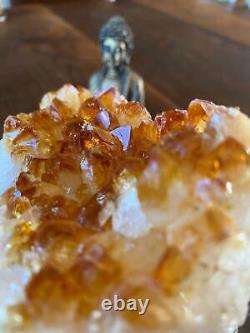 Premium High Grade Citrine Druzy 70 Mini Geode Cluster Piece 1.117g H12xW11xD9cm