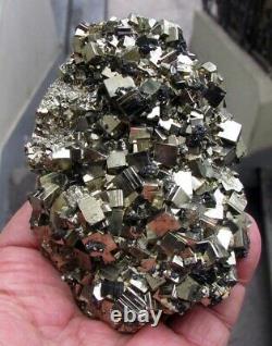 Pyrite Brilliant Cubic Crystals, Sphalerites & Calcites Peru. Wonderful Piece