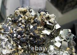 Pyrite Brilliant Cubic Crystals, Sphalerites & Calcites Peru. Wonderful Piece