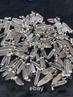 Quartz Crystal Pendant With Silver Good Quality 100 Pieces 10 Mm To 18 Mm Size