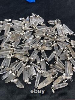 Quartz Crystal Pendant With Silver Good Quality 100 Pieces 10 Mm To 18 Mm Size