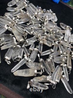 Quartz Crystal Pendant With Silver Good Quality 100 Pieces 10 Mm To 18 Mm Size