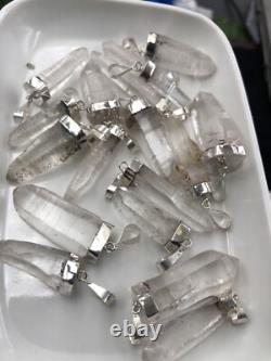 Quartz Crystal Pendant With Silver Good Quality 100 Pieces 10 Mm To 18 Mm Size
