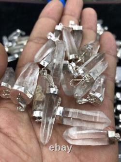 Quartz Crystal Pendant With Silver Good Quality 100 Pieces 10 Mm To 18 Mm Size