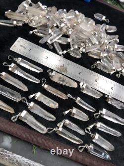 Quartz Crystal Pendant With Silver Good Quality 100 Pieces 10 Mm To 18 Mm Size