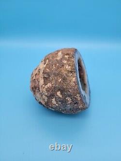 Quartz Geode Crystal Rock with Scene of Play Figurines inside of it Cool Piece