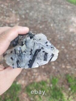 Quartz/tourmaline rough piece, large