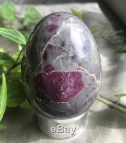RARE Beautiful Ruby In Crystal Feldspar Egg 313gm Collectors Piece From India