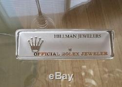 RARE Rolex Watch Advertising Crystal Counter Piece Name Placque