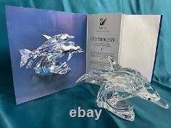 RARE Swarovski 1990 Annual SCS Piece The Dolphins in Box withCOA Item #153850