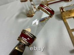 RARE Swarovski Crystal Executive 4 Piece Gold Desk Set Signed SWAROVSKI